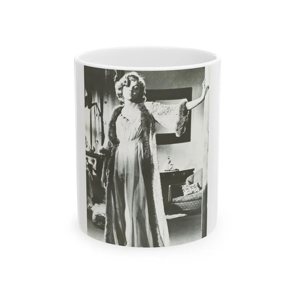 Leslie Parrish #04 (Vintage Female Icon) White Coffee Mug-11oz-Go Mug Yourself