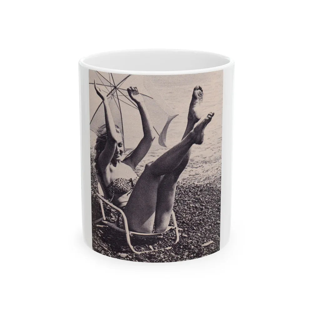 Julie Newmar #212 (Vintage Female Icon) White Coffee Mug-11oz-Go Mug Yourself