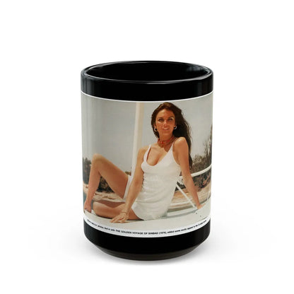 Caroline Munro #293 (Vintage Female Icon) Black Coffee Mug-15oz-Go Mug Yourself