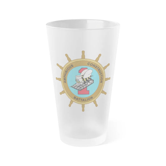 ACB 1 Seabee (U.S. Navy) Frosted Pint Glass 16oz-Go Mug Yourself