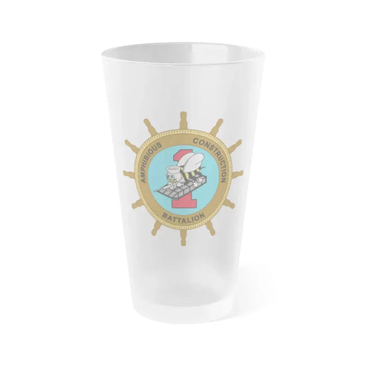 ACB 1 Seabee (U.S. Navy) Frosted Pint Glass 16oz Default Title - Go Mug Yourself