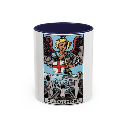 Judgement (Tarot Card) Accent Coffee Mug-11oz-Navy-Go Mug Yourself