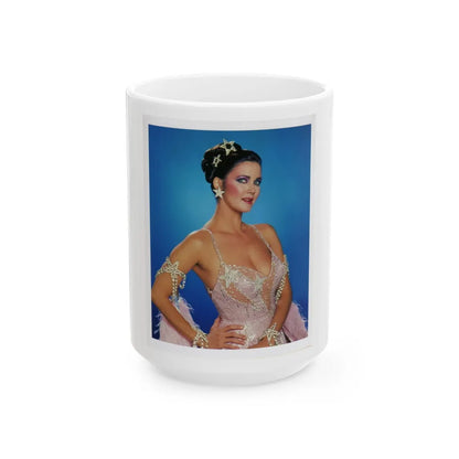 Lynda Carter #166 (Vintage Female Icon) White Coffee Mug-15oz-Go Mug Yourself