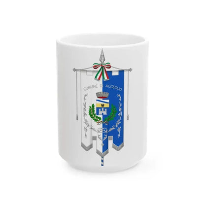 Acceglio-Gonfalone (Italy) White Coffee Mug 15oz - Go Mug Yourself