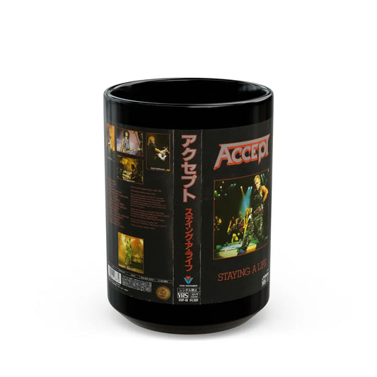 ACCEPT STAYING A LIFE (VHS COVER) - Black Coffee Mug-15oz-Go Mug Yourself