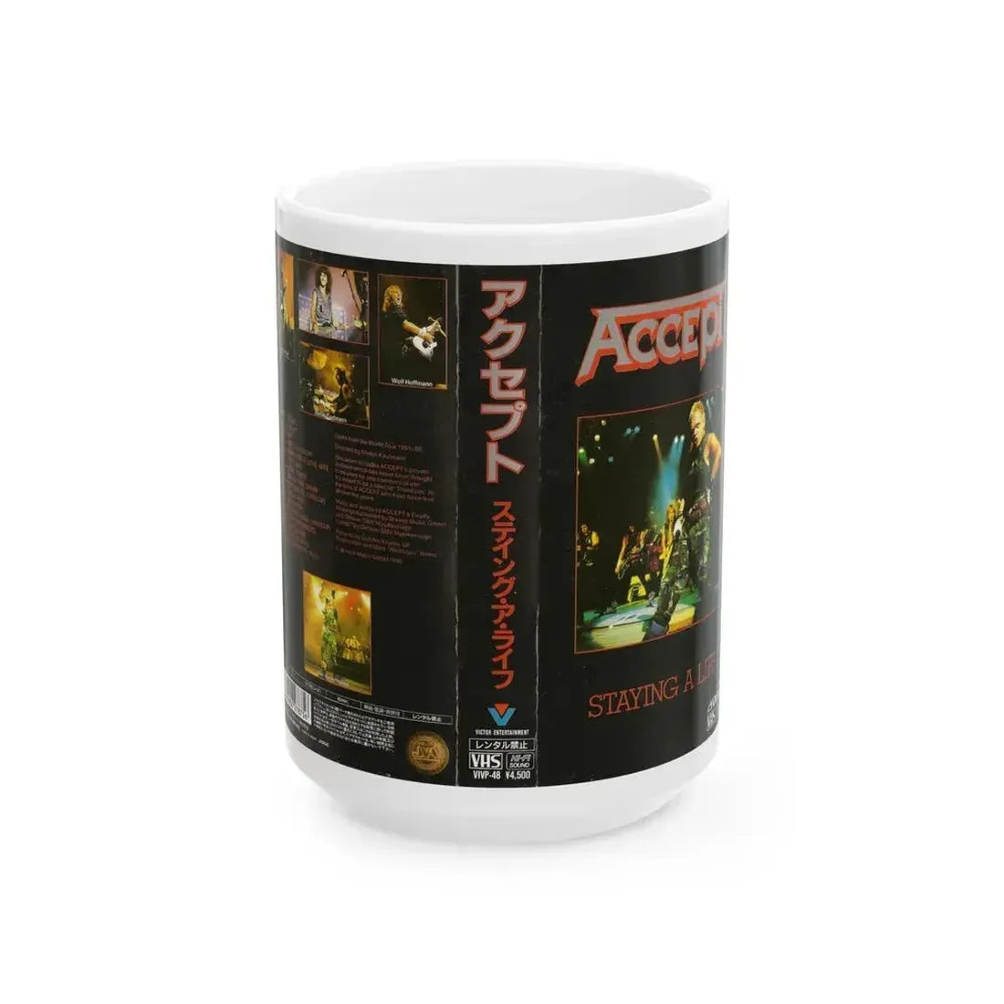 ACCEPT STAYING A LIFE (VHS COVER) - White Coffee Mug 15oz - Go Mug Yourself