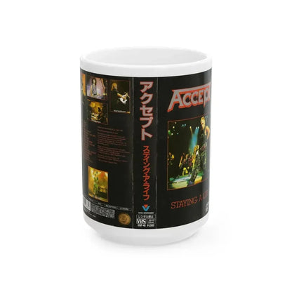 ACCEPT STAYING A LIFE (VHS COVER) - White Coffee Mug 15oz - Go Mug Yourself