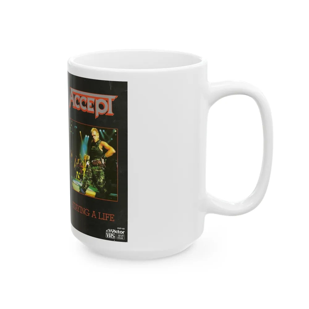 ACCEPT STAYING A LIFE (VHS COVER) - White Coffee Mug-Go Mug Yourself