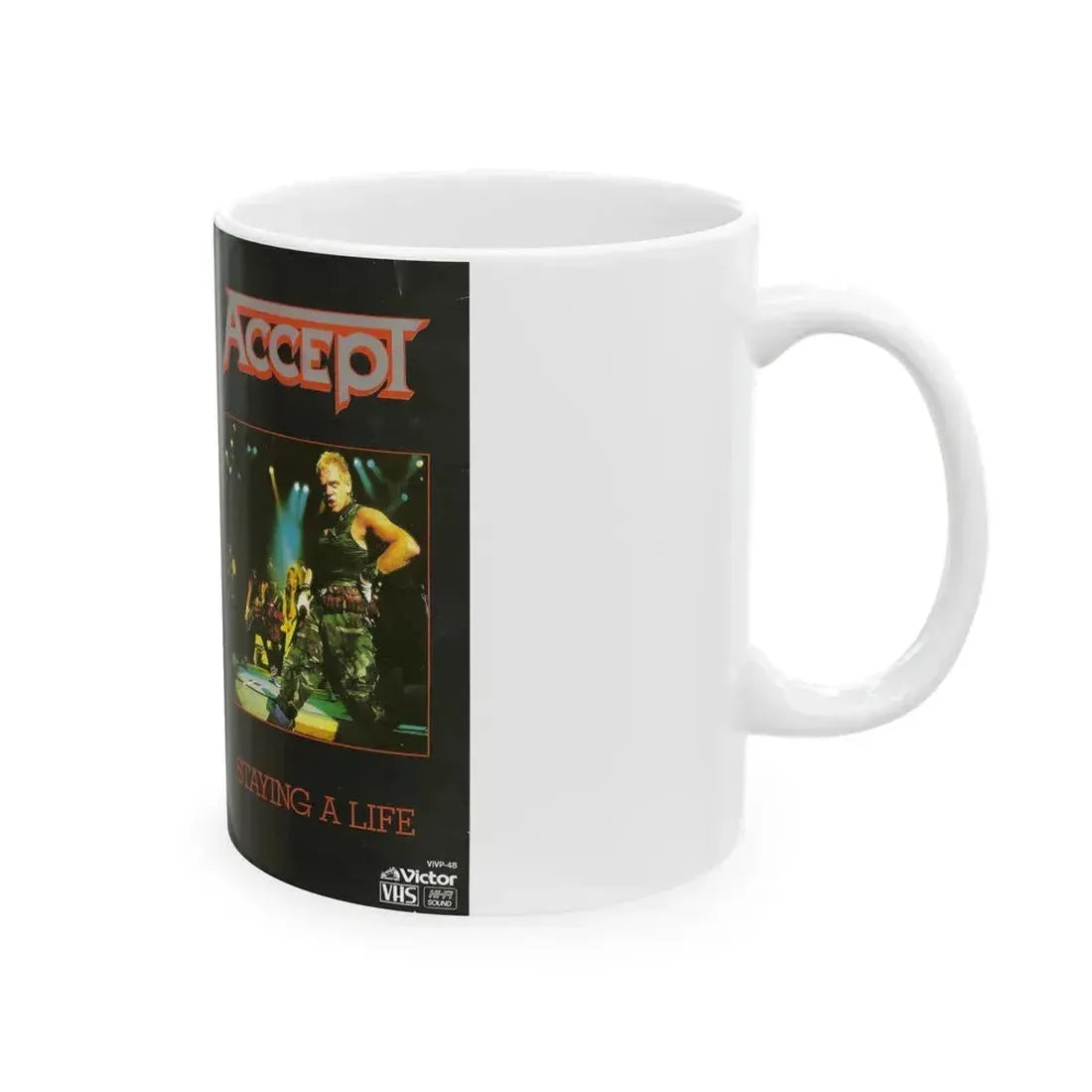 ACCEPT STAYING A LIFE (VHS COVER) - White Coffee Mug - Go Mug Yourself