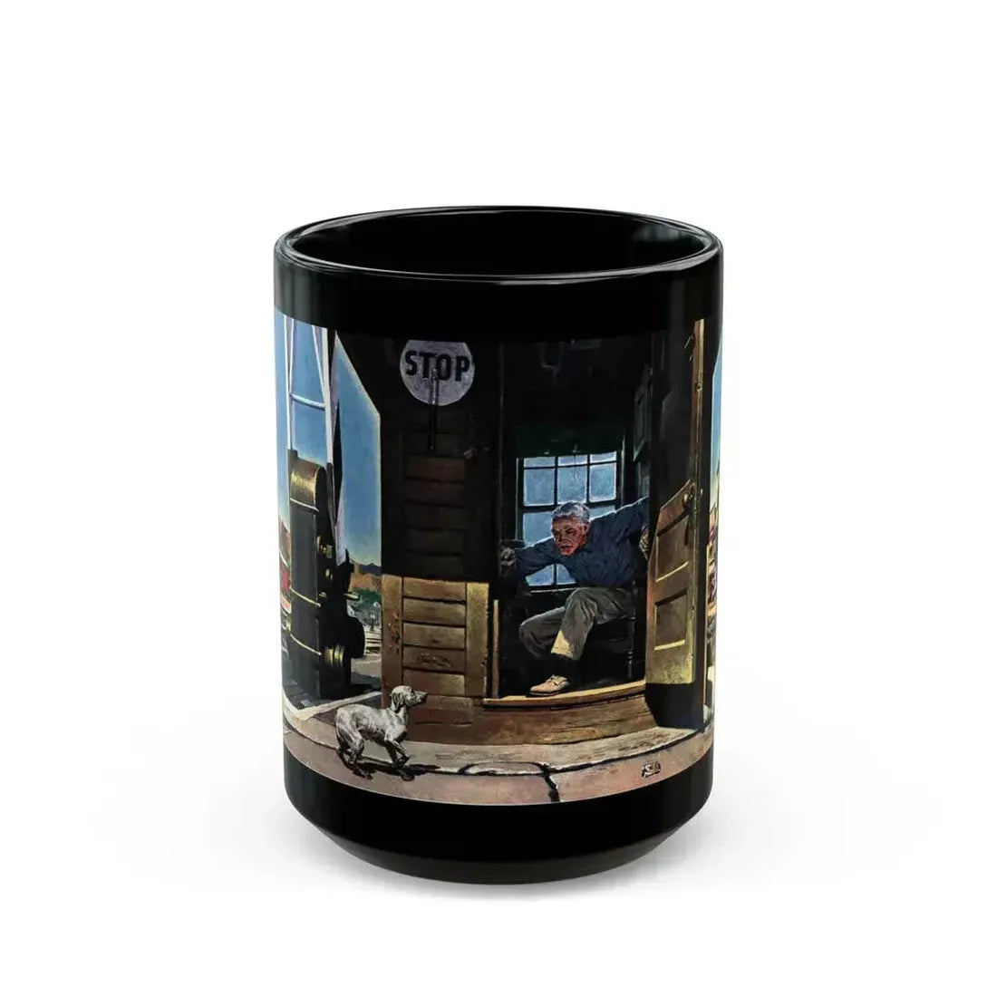 Accident at the Crossing, Collier's, January 14, 1950 - Black Coffee Mug 15oz - Go Mug Yourself