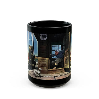 Accident at the Crossing, Collier's, January 14, 1950 - Black Coffee Mug 15oz - Go Mug Yourself