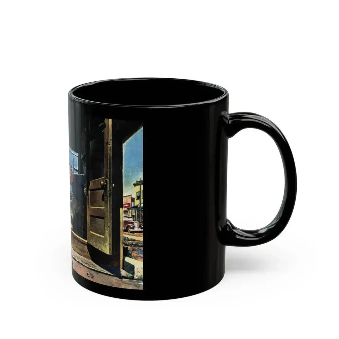 Accident at the Crossing, Collier's, January 14, 1950 - Black Coffee Mug - Go Mug Yourself