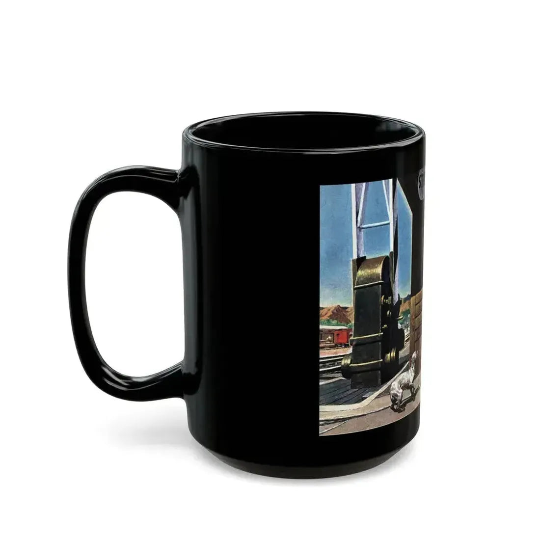 Accident at the Crossing, Collier's, January 14, 1950 - Black Coffee Mug - Go Mug Yourself