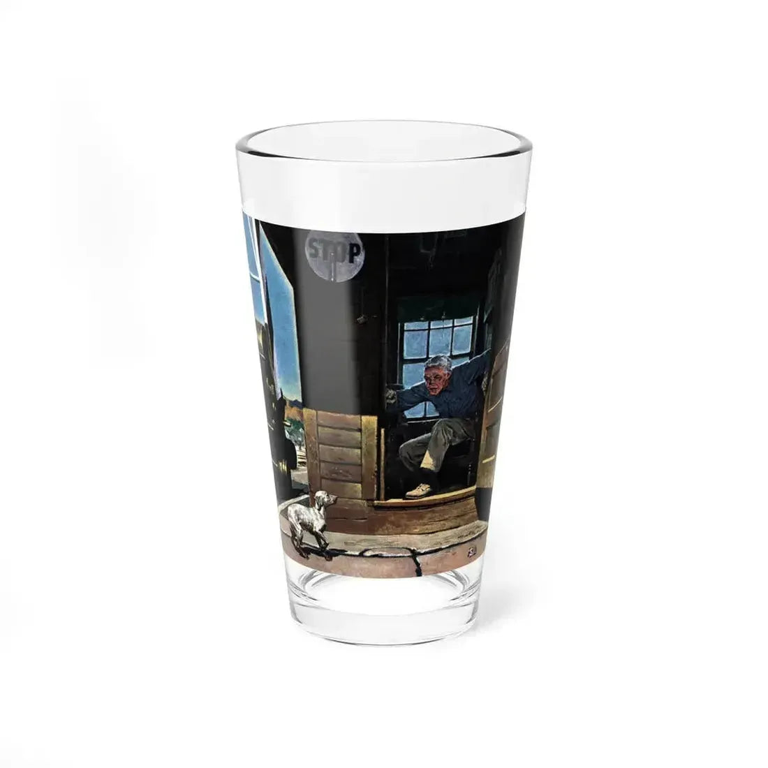 Accident at the Crossing, Collier's, January 14, 1950 (Magazine Illustration) Pint Glass 16oz 16oz - Go Mug Yourself