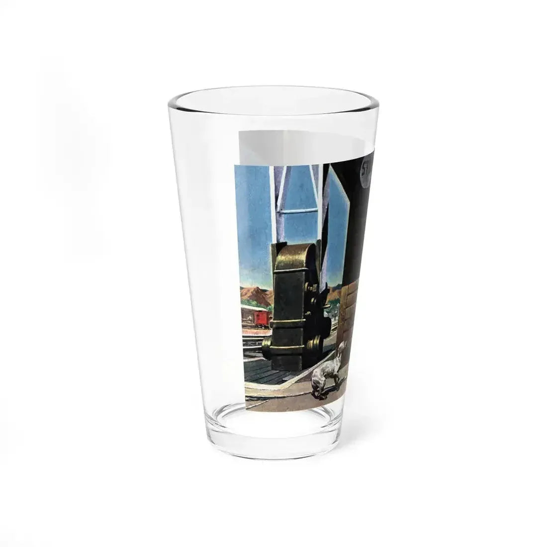 Accident at the Crossing, Collier's, January 14, 1950 (Magazine Illustration) Pint Glass 16oz - Go Mug Yourself