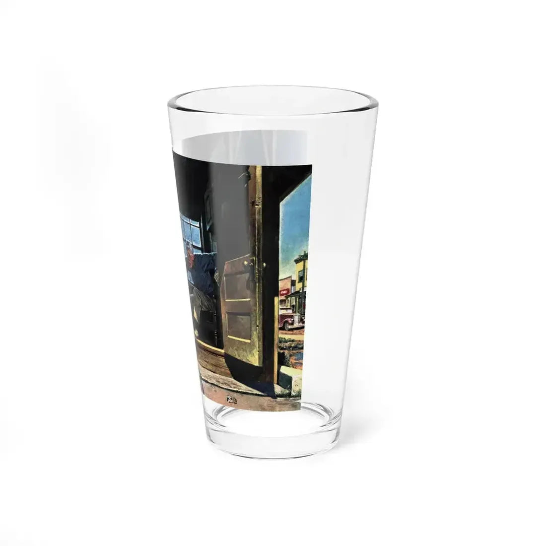 Accident at the Crossing, Collier's, January 14, 1950 (Magazine Illustration) Pint Glass 16oz - Go Mug Yourself