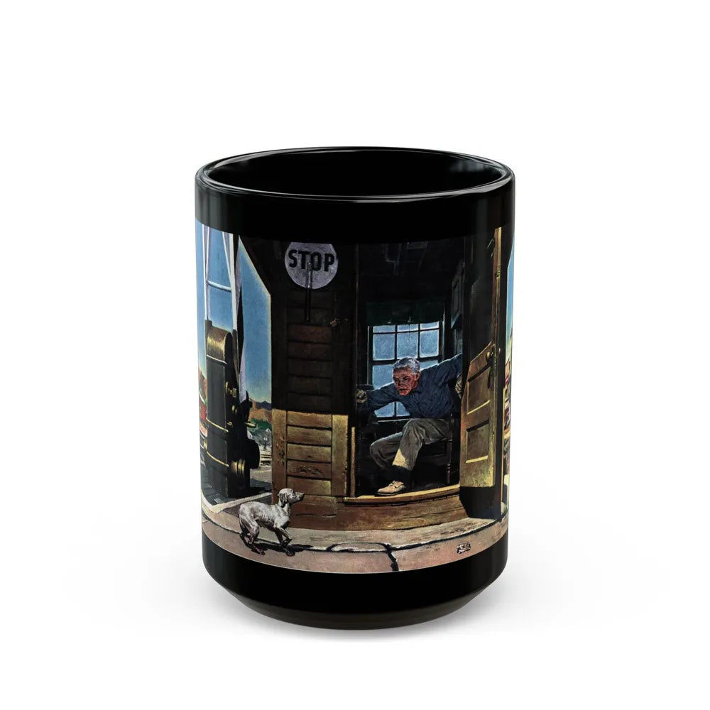 Accident at the Crossing, Collier's, January 14, 1950 - Black Coffee Mug-15oz-Go Mug Yourself