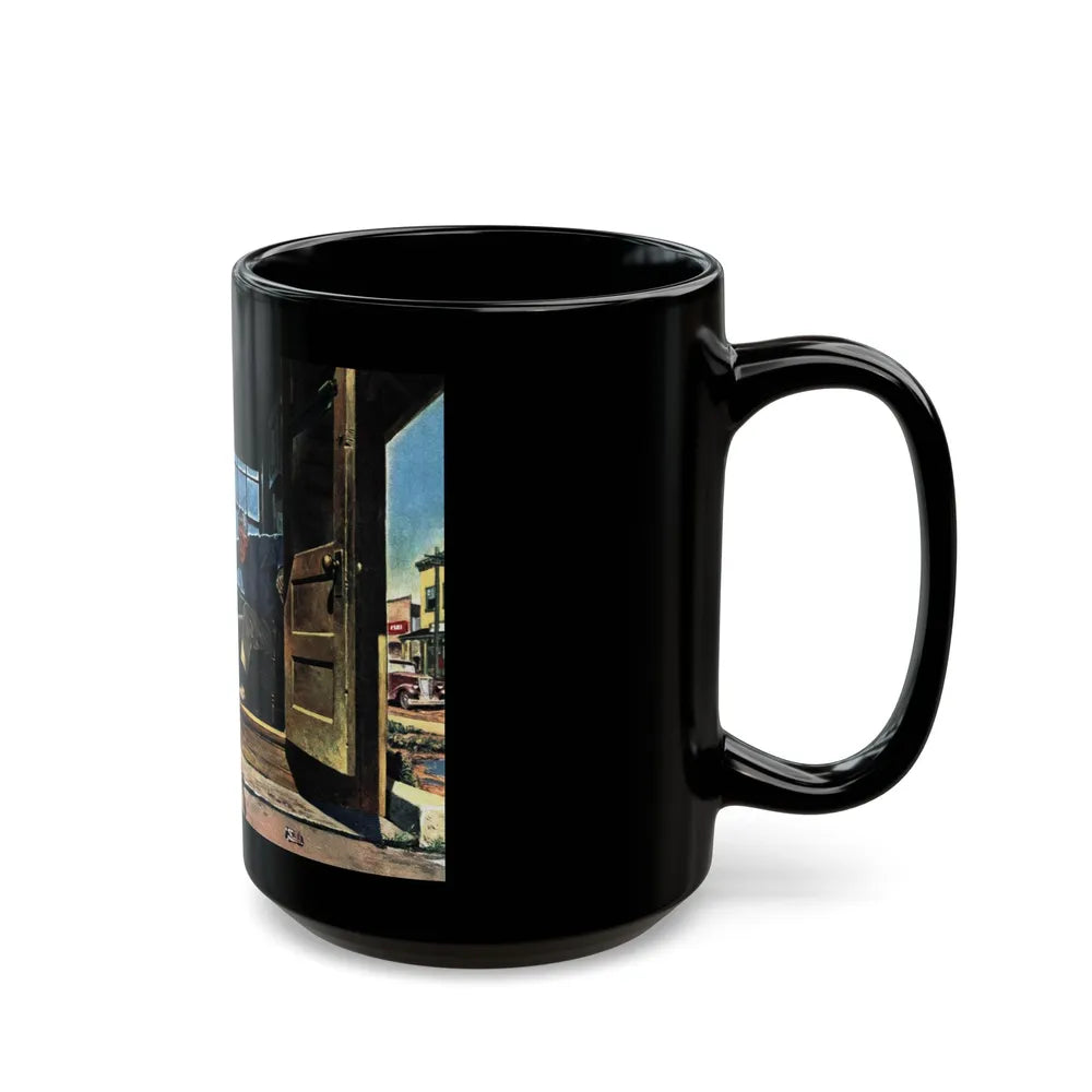 Accident at the Crossing, Collier's, January 14, 1950 - Black Coffee Mug-Go Mug Yourself