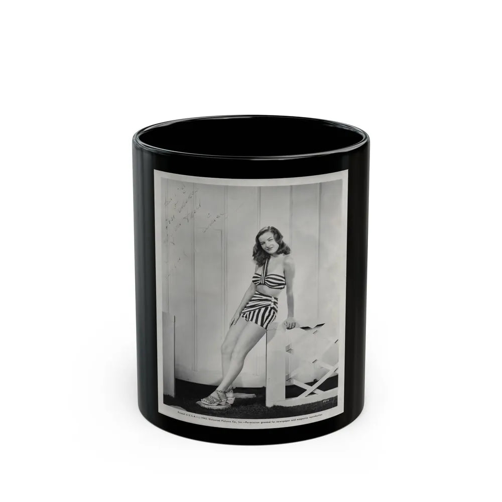 Ella Raines #210 (Vintage Female Icon) Black Coffee Mug-11oz-Go Mug Yourself