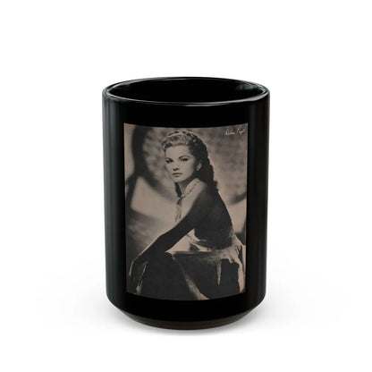 Debra Paget #523 - Magazine Page Circa 50's (Vintage Female Icon) Black Coffee Mug-15oz-Go Mug Yourself