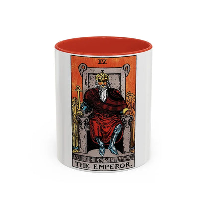 The Emperor (Tarot Card) Accent Coffee Mug-11oz-Red-Go Mug Yourself