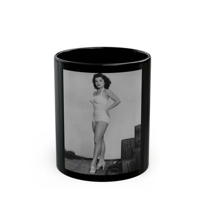 Debra Paget #264 - 8x10 Full Body 1-Piece White Swimsuit Cheesecake Photo Re-Strike from Mid 50's 1 (Vintage Female Icon) Black Coffee Mug-11oz-Go Mug Yourself