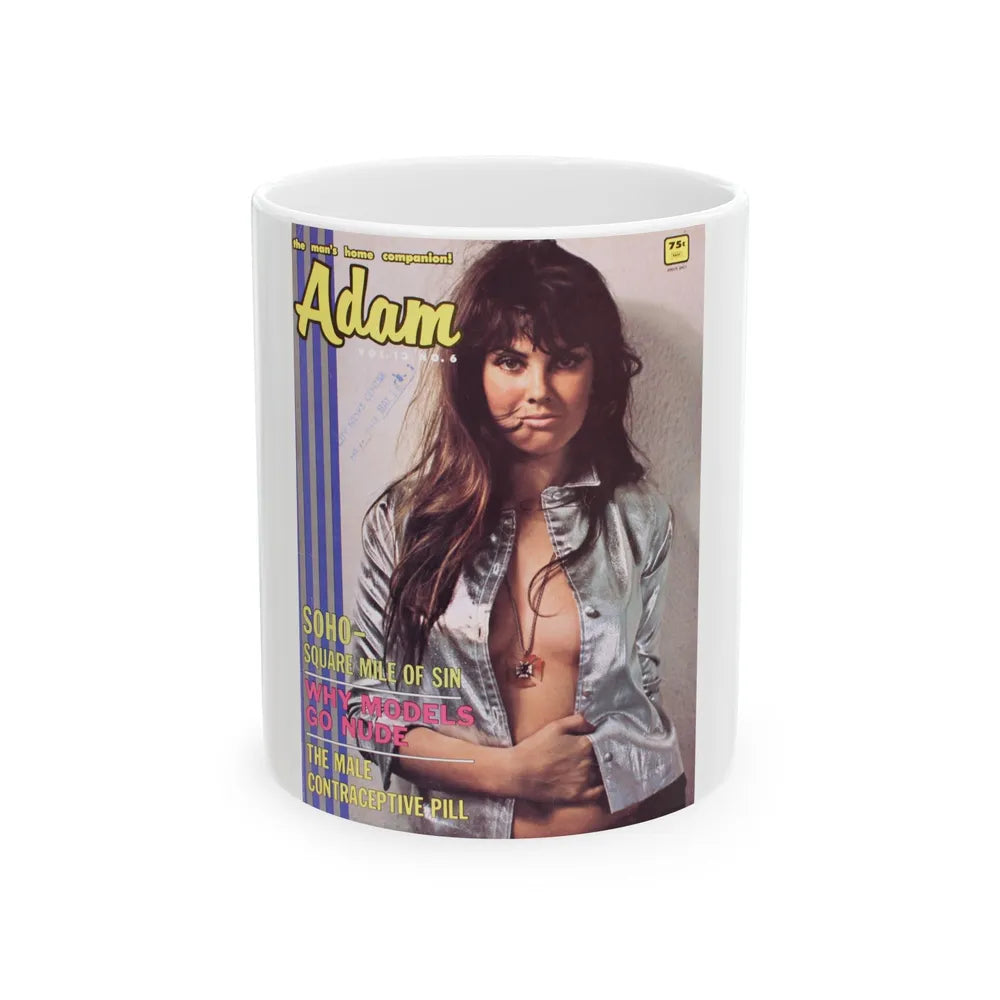 Caroline Munro #283 - Adam Mag. Cover (Vintage Female Icon) White Coffee Mug-11oz-Go Mug Yourself