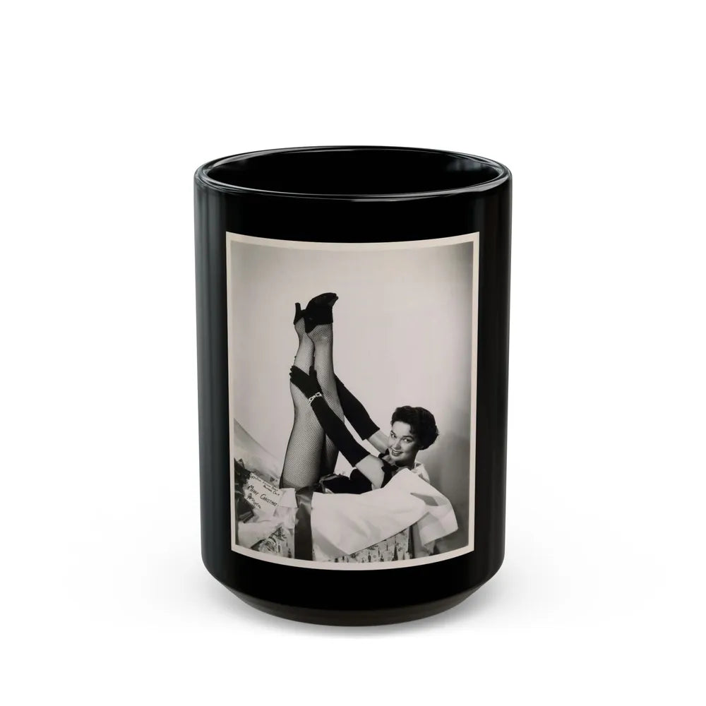 Kathryn Grant #100 (Vintage Female Icon) Black Coffee Mug-15oz-Go Mug Yourself