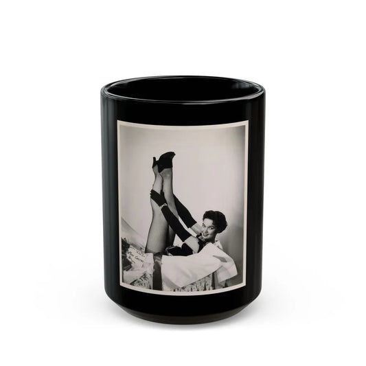 Kathryn Grant #100 (Vintage Female Icon) Black Coffee Mug-15oz-Go Mug Yourself