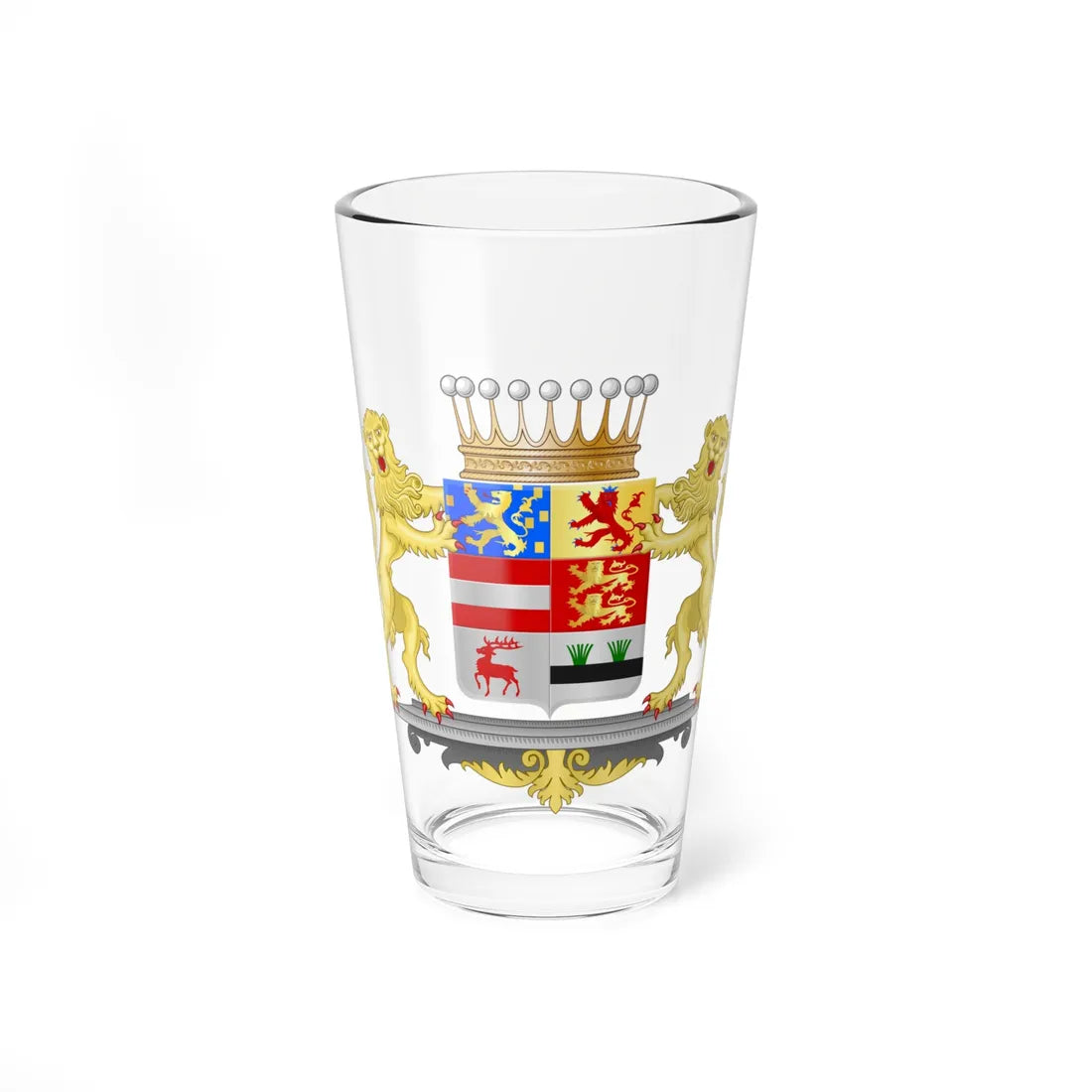 Achievement of Nassau Dietz Princely Counts (Netherlands) (Coat of Arms) Pint Glass 16oz 16oz - Go Mug Yourself