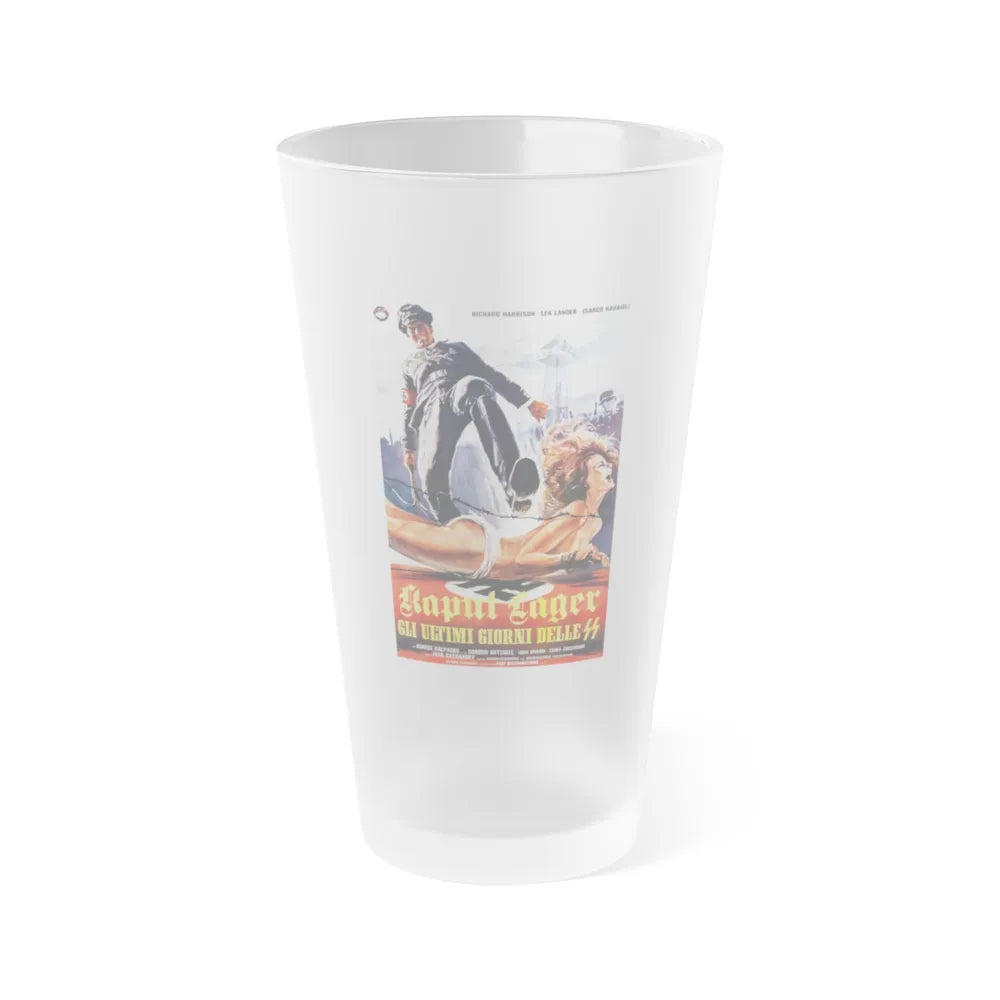 ACHTUNG! DESERT TIGERS 1977 Movie Poster - Frosted Pint Glass 16oz-Go Mug Yourself