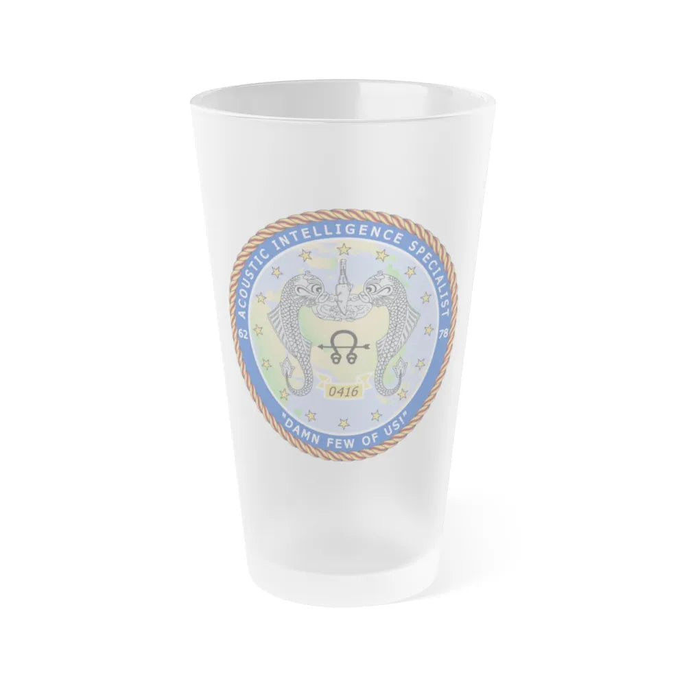 ACINT Specialist Acoustic Intelligence Specialist (U.S. Navy) Frosted Pint Glass 16oz-Go Mug Yourself