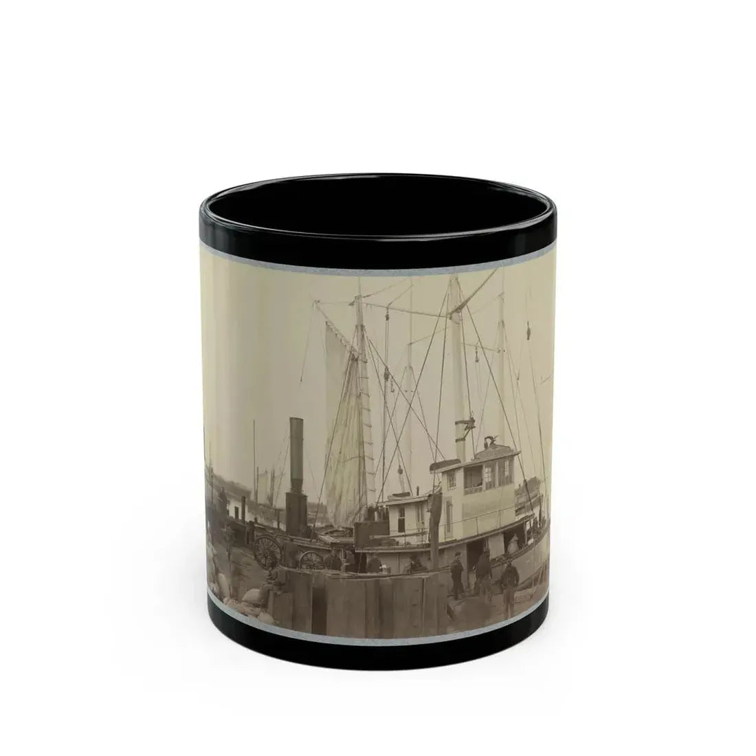 Acquia (I.E. Aquia) Creek Landing, Va. 001 (U.S. Civil War) Black Coffee Mug 11oz - Go Mug Yourself