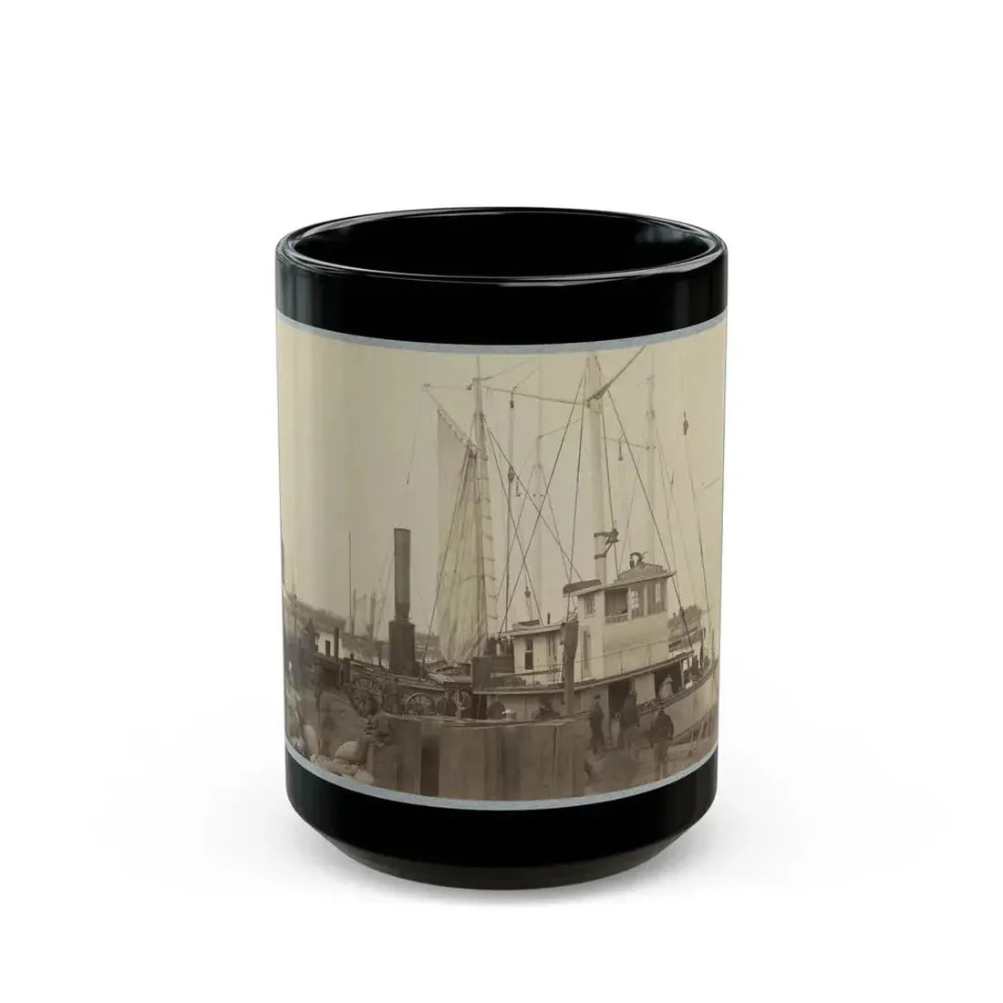 Acquia (I.E. Aquia) Creek Landing, Va. 001 (U.S. Civil War) Black Coffee Mug 15oz - Go Mug Yourself