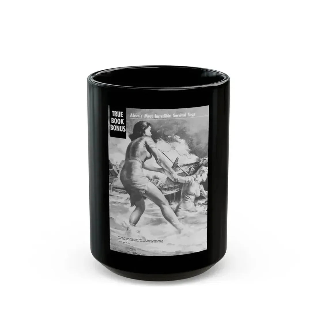 Action-for-Men-September-1962-4 - Black Coffee Mug 15oz - Go Mug Yourself