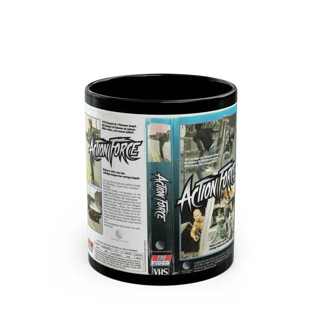 ACTION FORCE (VHS COVER) - Black Coffee Mug 11oz - Go Mug Yourself