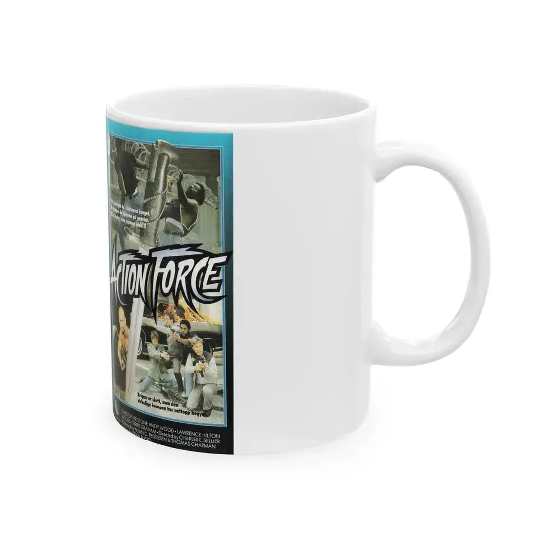 ACTION FORCE (VHS COVER) - White Coffee Mug - Go Mug Yourself