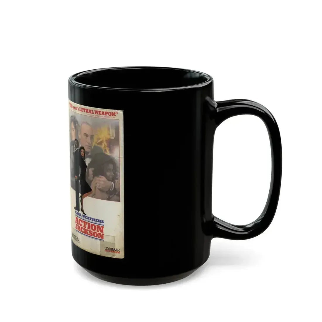 ACTION JACKSON CARL WEATHERS (VHS COVER) - Black Coffee Mug - Go Mug Yourself