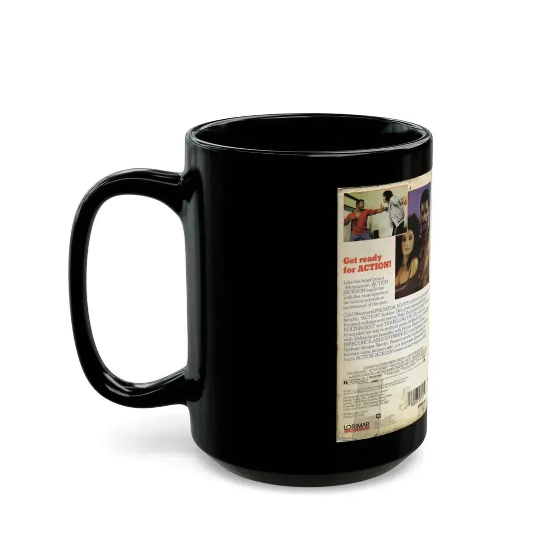 ACTION JACKSON CARL WEATHERS (VHS COVER) - Black Coffee Mug - Go Mug Yourself