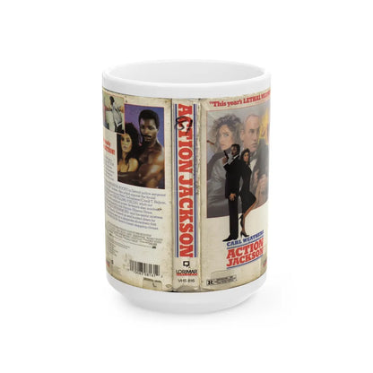 ACTION JACKSON CARL WEATHERS (VHS COVER) - White Coffee Mug-15oz-Go Mug Yourself