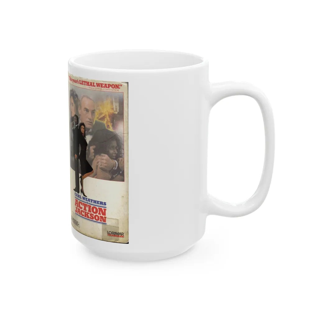 ACTION JACKSON CARL WEATHERS (VHS COVER) - White Coffee Mug-Go Mug Yourself