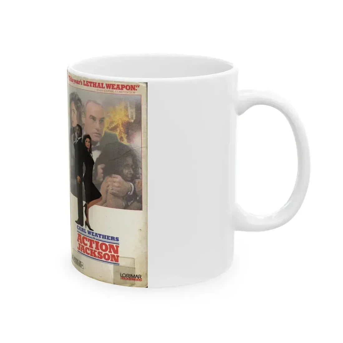 ACTION JACKSON CARL WEATHERS (VHS COVER) - White Coffee Mug - Go Mug Yourself