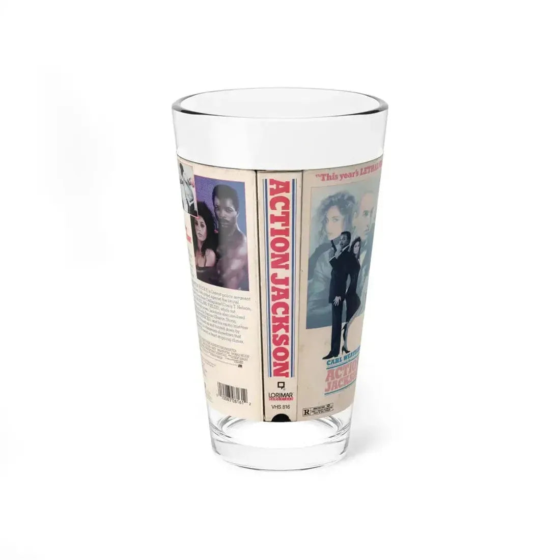 ACTION JACKSON (VHS COVER) Pint Glass 16oz 16oz - Go Mug Yourself