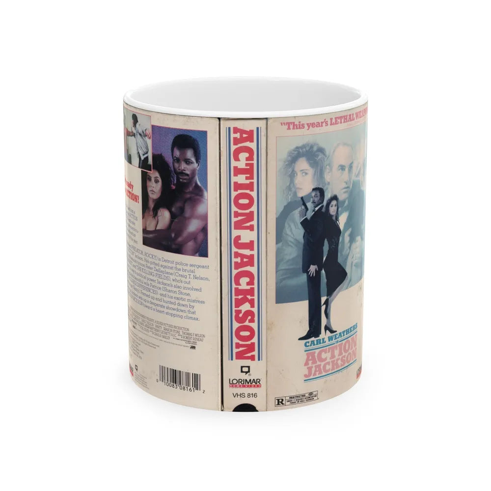 ACTION JACKSON (VHS COVER) - White Coffee Mug-11oz-Go Mug Yourself