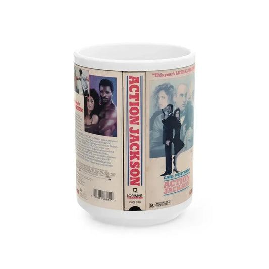 ACTION JACKSON (VHS COVER) - White Coffee Mug 15oz - Go Mug Yourself