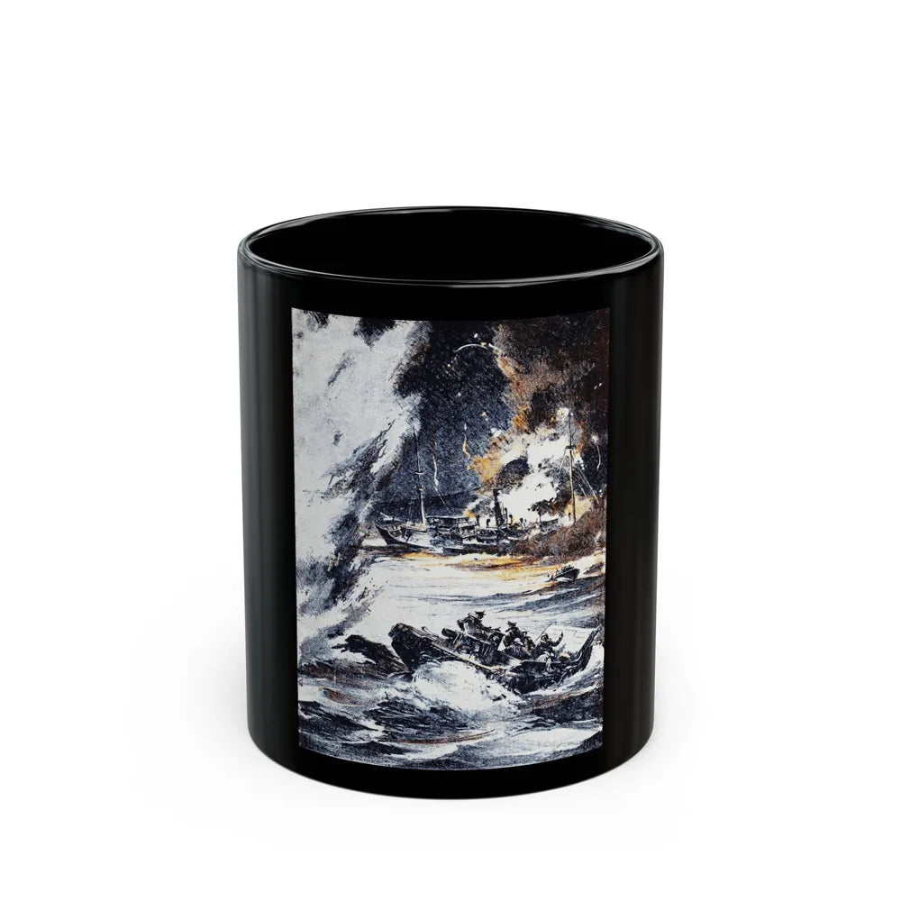 Action off Salerno (1), Blue Book Magazine, April 1948 - Black Coffee Mug-11oz-Go Mug Yourself