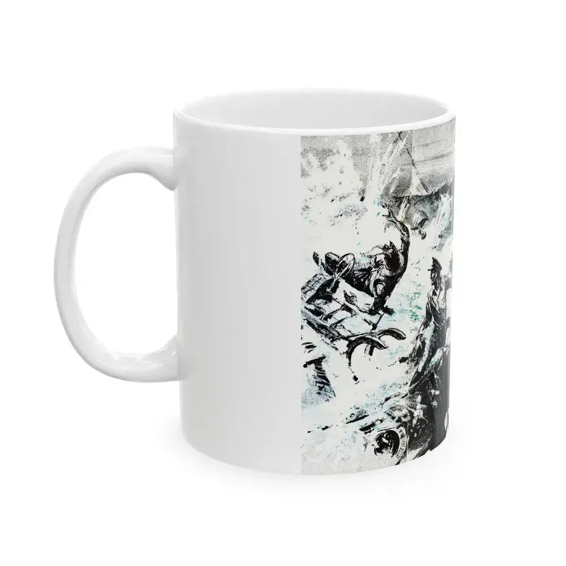 Action off Salerno (2), Blue Book Magazine, April 1948 - White Coffee Mug - Go Mug Yourself