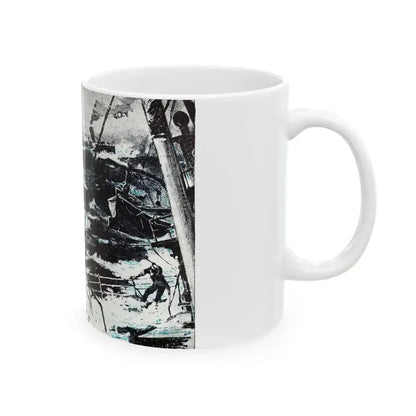 Action off Salerno (2), Blue Book Magazine, April 1948 - White Coffee Mug - Go Mug Yourself