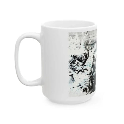 Action off Salerno (2), Blue Book Magazine, April 1948 - White Coffee Mug - Go Mug Yourself