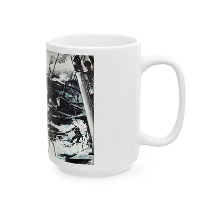 Action off Salerno (2), Blue Book Magazine, April 1948 - White Coffee Mug - Go Mug Yourself